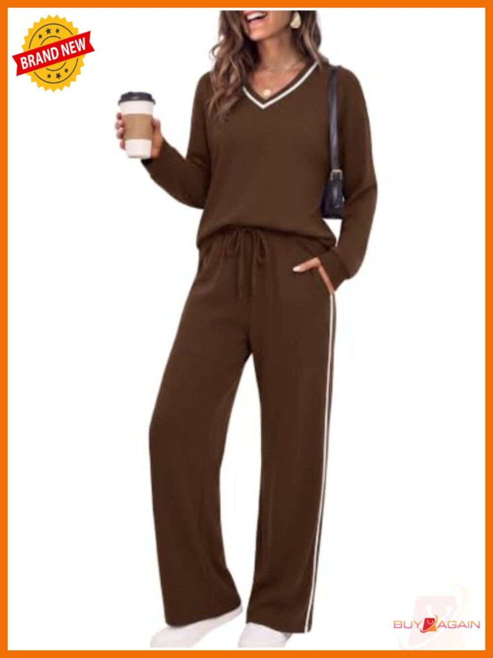 Women's Striped 2 Piece Sweatsuit Set Lounge Active Sweatshirt Pants